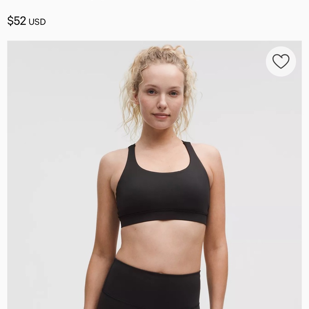 Lululemon Athletica Energy Black Sports Bra